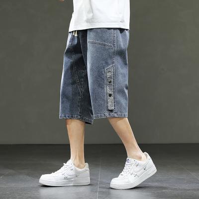 China Anti-wrinkle seven hundred jeans for men 2022 new loose shorts stretch summer sports casual straight leg wide leg pants for sale