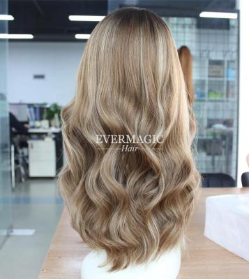 China Kosher Wave Wigs Evermagic Balayage Hair Color Top European Jewish Wig Silky Straight Wigs for sale