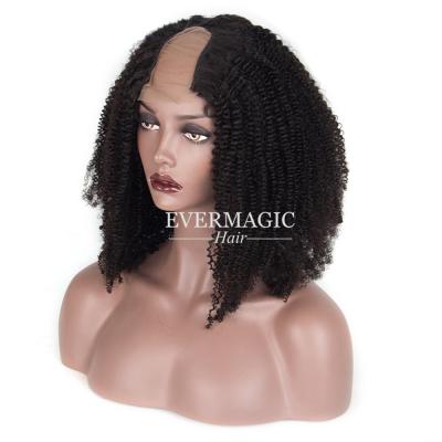 China Evermagic Water Wave Curly Wig Part Wigs Water Wave Medium Opening 2*4 U Lace Up Remy Hair Medium Cap Brazilian Natural for sale