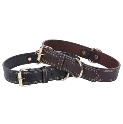 China Hot Selling HY Dog Collar Layer Cowhide Leather Collar Viable Main Medium Dog Large Dog for sale