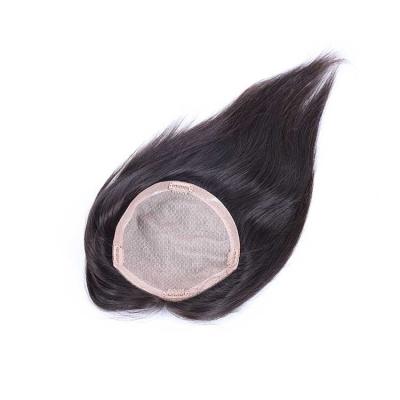 China 100% Virgin Human Hair Cuticle Aligned Women's Hair Topper Human Hair Toupee 130% Density Silk Topper for sale