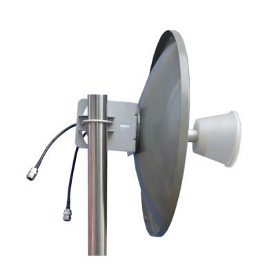 China Aluminum Alloy Bipolarization Dual Port Dual Dish 5G MIMO Directional Antenna 29dbi for sale