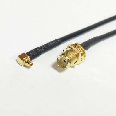 China Female SMA MMCX To Male RF Pigtail Antenna Right Angle Coaxial Cable AC-CAB-SMAF-MMCXR/AM for sale