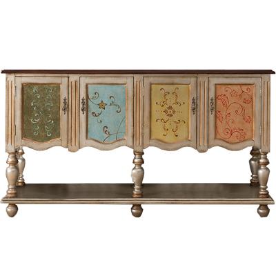 China Expandable Gorgeous Hand Painted Design Living Room Home Furniture Set Hallway Solid Wood Console Table for sale