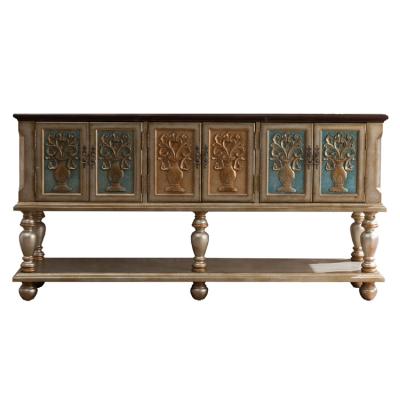 China High Quality Extendable Antiqued Finish Hand Painted Living Room Furniture Hallway Wooden Console Table for sale