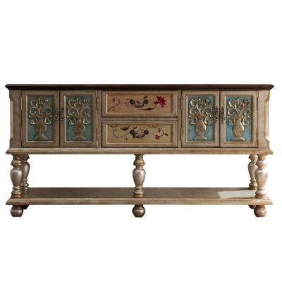 China Extendable Best Selling Living Room Entryway Pure Hand Painted Wood Console Table for sale