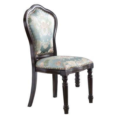 China Convertible Excellent Quality Pure Hand Painted Dining Sets European Style Genuine Upholstered Solid Wood Dining Chair for sale