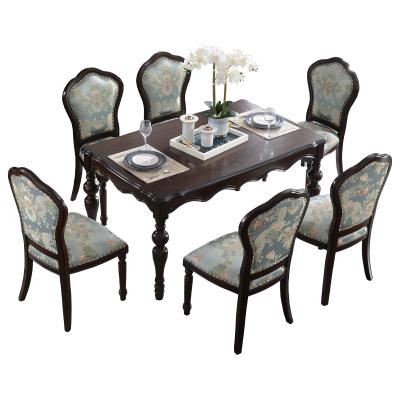 China Extendable Classic European Style Wooden Dining Room Furniture Sets And 6 Chairs Dining Dining Table And Chairs for sale