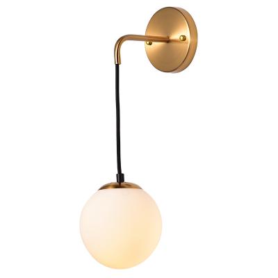 China Contemporary Modern Simple Style 60204S Glass Shade Led Wall Lamp Modern Wall Lamp. for sale