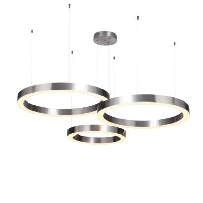 China Minimalist ST-8848-40+60+60 Brushed Gold/Nickel Brushed 3 Ring Three Light Lamp Chandelier For Living Room. for sale