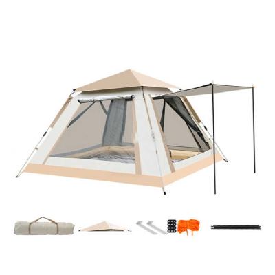 China Diagonal Tie Type Gray Fully Automatic Quick Open Sun Cloud Mist Large Shade Tent Two Door Two Window Beach Outdoor Extra Camping Tent for sale