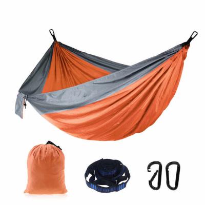 China New Adult Portable Nylon Outdoor Camping Hanging Folding Knit Outdoor Hammock Hammock Bed for sale