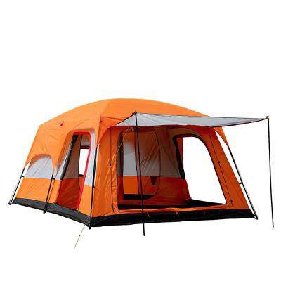 China Two Room Type Two Room Extra Large 4 Straight Tying Outdoor Camping Tents 8 Person Waterproof Outdoor Family Luxury Camping Tent Large for sale