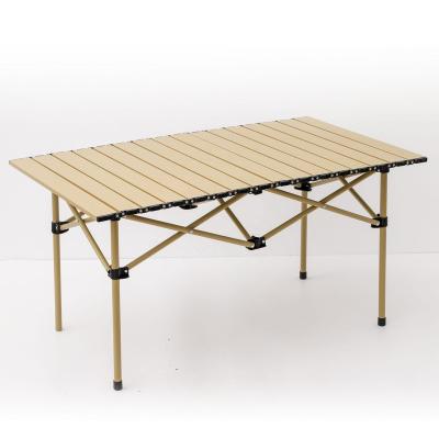 China Portable Chicken Rolls Ultra Light Solid Wood Outdoor Picnic Aluminum Alloy Folding Table And Chair Combination for sale