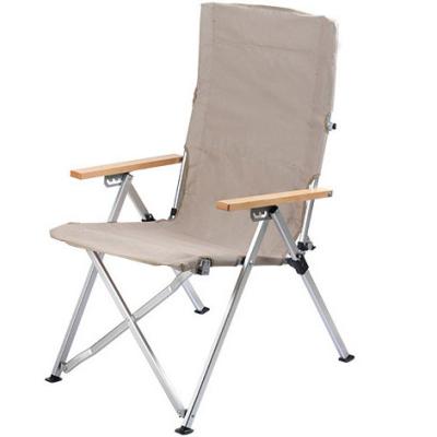 China Solid wood a new type of aluminum alloy leisure folding beach chair with four-speed adjustable reclining chair for sale