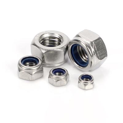 China Heavy Industry Customized M3 M4 M6 M8 Stainless Steel Insert Nylock Lock Self Locking Hex Nut for sale