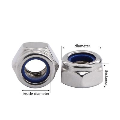 China Wholesale Stainless Steel Insert Din 982 Heavy Industry Din 985 Nylon Nylock Lock Nut for sale