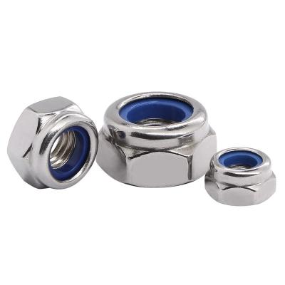 China Heavy Industry Factory Price Self Locking Lock Nut M2/2.5/3/4/5/6 Stainless Steel Hex Insert Nylon Locknut Nylock Locknut for sale