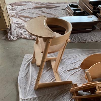 China Simple Assembly Modern Standard Feeding Solid Wood Baby Dining Chair Booster Seat Solid Wood With Tray for sale