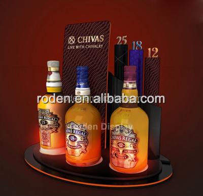 China Storge display Wholesale Hot Wine Glorifier Bottle Holders LED Arts Wine Rack Store Bottle Presenter for sale