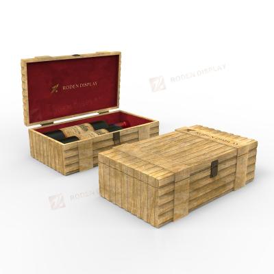 China Handmade Nature Design Wine Packaging Travel Case Wood Wine Storage Display Case for sale