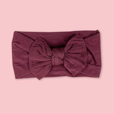 China Natural and Cool Custom Knitted Elastic Bow Hair Bands Headwraps Baby Hiar Bands for sale