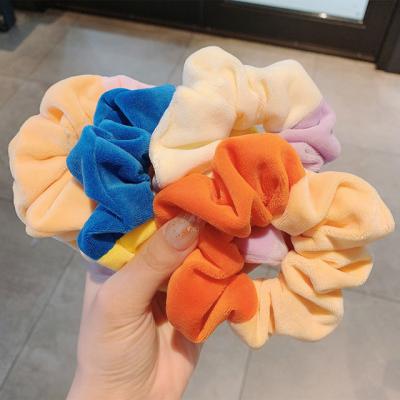 China Qiu's new comfortable blow bottoms melt and beautiful hair rope silk villi spell color to escape the princess series large intestine hair circle h for sale