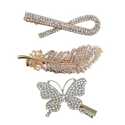 China Bling letter 2021Hot sale woman hair accessories metal rhinestone alloy barrette clip hair clips. for sale