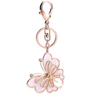 China Natural and Cool Metal Butterfly Rhinestone Pendant Key Chain Hot Selling Key Chain Keychain for sale