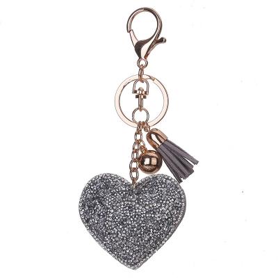 China Natural and Cool Crystal Rhinestone Heart Love Tassel Purse Key Chain Key Ring for Valentine Gift for sale