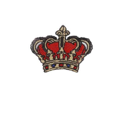 China Handmade Wholesale Heat Sequin Patch Crown Custom Patch for sale