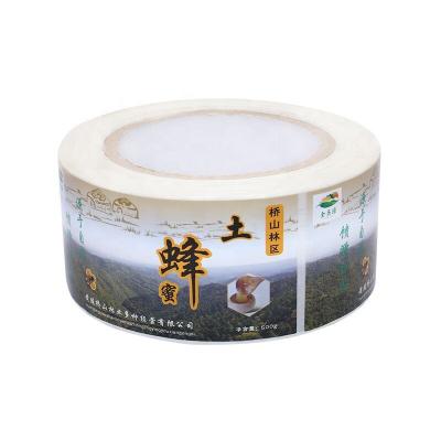 China Custom Waterproof Removable Adhesive Paper Honey Containers Stickers Labels for sale