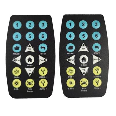 China Waterproof Custom Embossed Button Keyboard Sticker Durable Using Remote Controller Graphic Overlay Label for sale