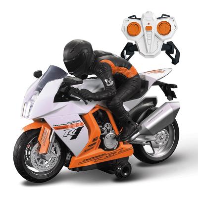 China RC Hobby Kids 2.4G Boys Electric RC Motorcycle Remote Control Toy with Light Music for sale