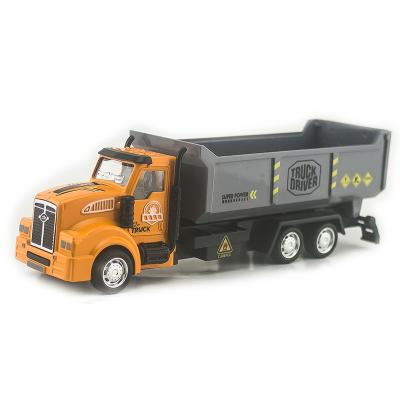 China Custom 1:48 Rubbing Toy Pull Back Die Cast Yellow Metal Dump Truck Toy For Kids for sale