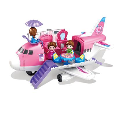 China Role Playing Children's Doll House Flat Wheel Airplane Storage Free Plastic Other Toys Furniture Set Play For Children for sale