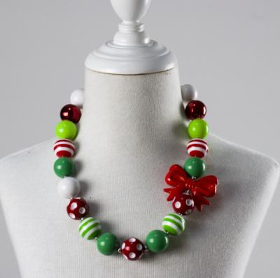 China Chunky Bubble Gum Kids Chunky Beaded Necklace Children Necklace For Christmas for sale