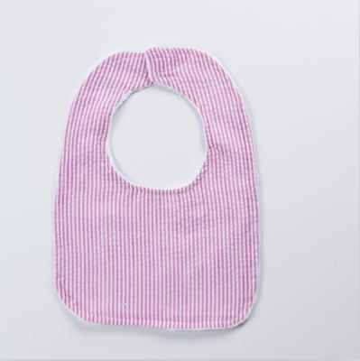 China Viable Colored Cotton Bib For Easy Cleaning For Baby Adlut Cotton Seersucker Herringbone Bibs for sale