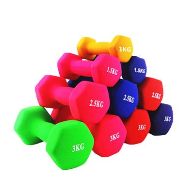 China Home Use In Stock Quick Shipping Free Weight Fitness Dumbbells 1kg 1.5kg 2kg Mini Small Small Pink Red Green Hex Dumbbell Rubber Coated for sale