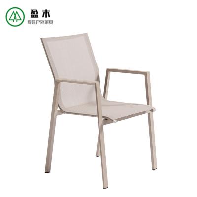 China High Quality Outdoor Stackable Metal Furniture Cafe Restaurant Garden Aluminum Outdoor Armchairs Weather Furniture for sale