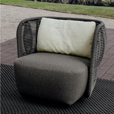 China Weather Resistant Luxury Short Back Armchair Sofa Outdoor Rattan Garden Furniture Lounge Chair/Modern Outdoor Wicker Patio for sale