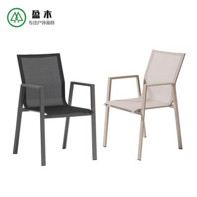 China Eco-friendly\UV Resistant\Water Proof\Weather Resistant Modern High Back Stacking Commercial Restaurant Furniture Outdoor Dining Stackable Dining Armchair for sale