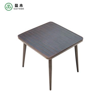 China Anti-UV Waterproof Durable Aluminum Lightweight Full Table Square Outdoor Coffee Table Set for sale