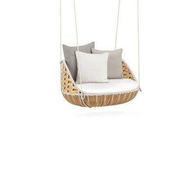 China Super Popular Outdoor Comfortable/Eco-friendly/UV-resistant/Heavy-duty Outdoor Hanging Swing Chair Wicker Rattan Swing Chair for sale