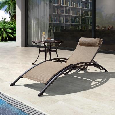 China Eco-Friendly\UV Resistant\Water Proof\Weather Resistant Adjustable Sun Sofa Chair Metal And Fabric Chaise Lounge For Outdoor for sale