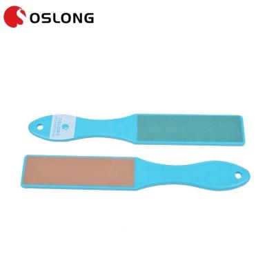 China Two Way Blue Professional Emery Handle Pedicure Rasp Callus Remover Long Foot File for sale