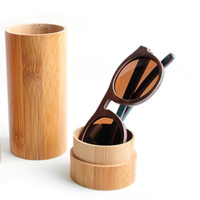 China Natural Bamboo Cylindrical Case Bamboo Case Eco-Friendly Sun Glass Case for sale