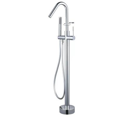 China Without Sliding Bar Chromed Plated Finish Free Standing Bathroom Tub Faucet Style Washroom Shower Bath Mixer for sale