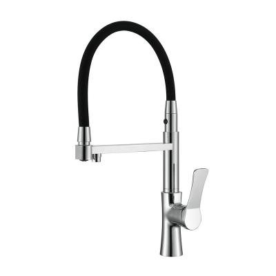 China Pull Out Kitchen Furniture Hot Selling Black Color Flexible Spray Stainless Steel And Brass Pull Out Kitchen Faucet for sale