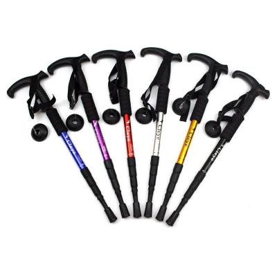 China 4 Section Adjustable Metal Folding Cane Rubber Walking Stick for sale